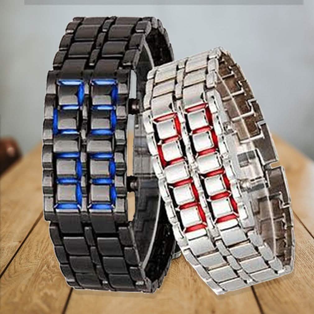 Montre LED unisexe étanche en acier inoxydable et titane, sans cadran