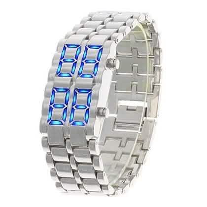 Montre LED unisexe étanche en acier inoxydable et titane, sans cadran