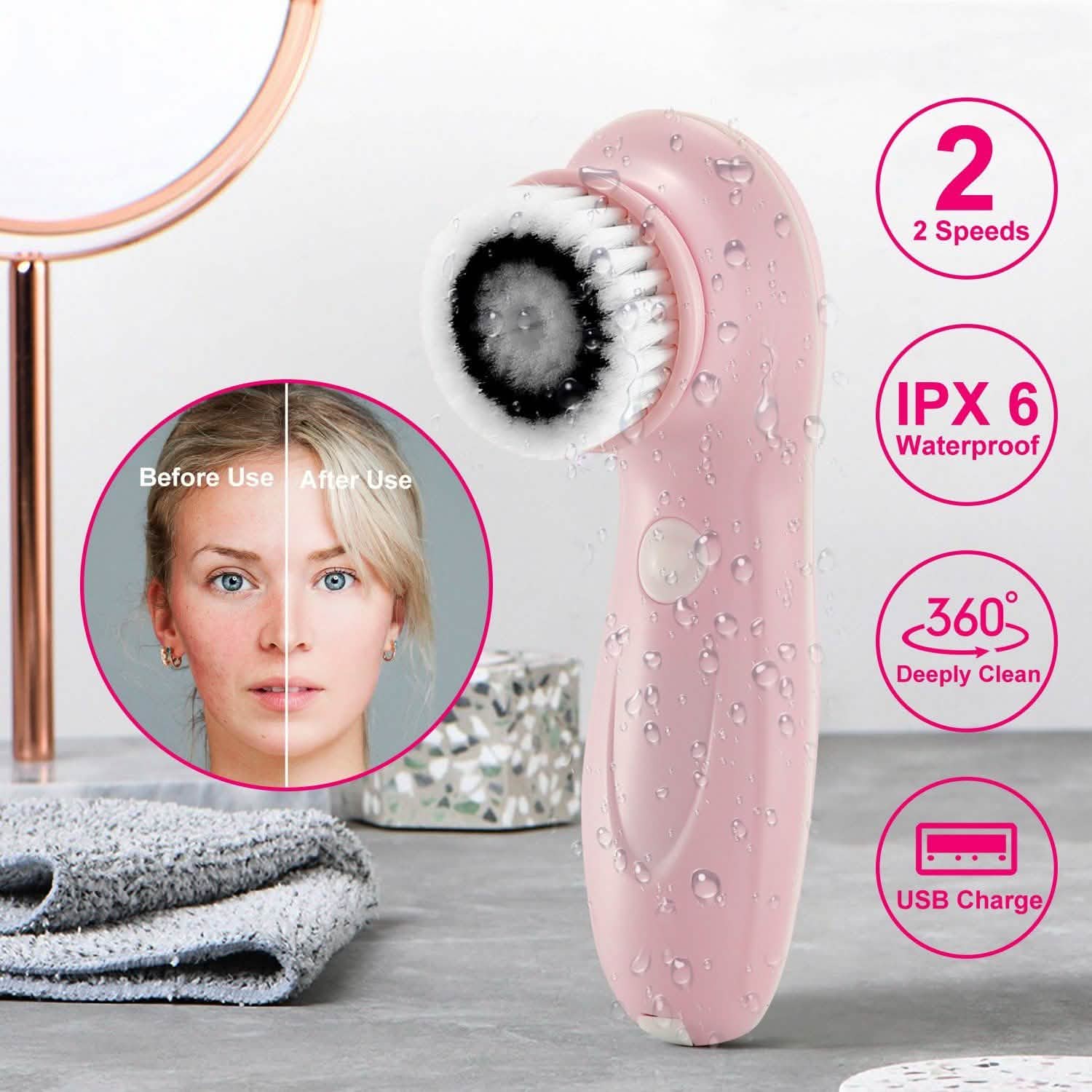 Brosse Nettoyante Visage Étanche IPX6 2 Vitesses