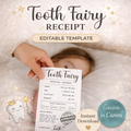 Reçu modifiable Canva de la Fée des Dents – Modèle imprimable pour enfants