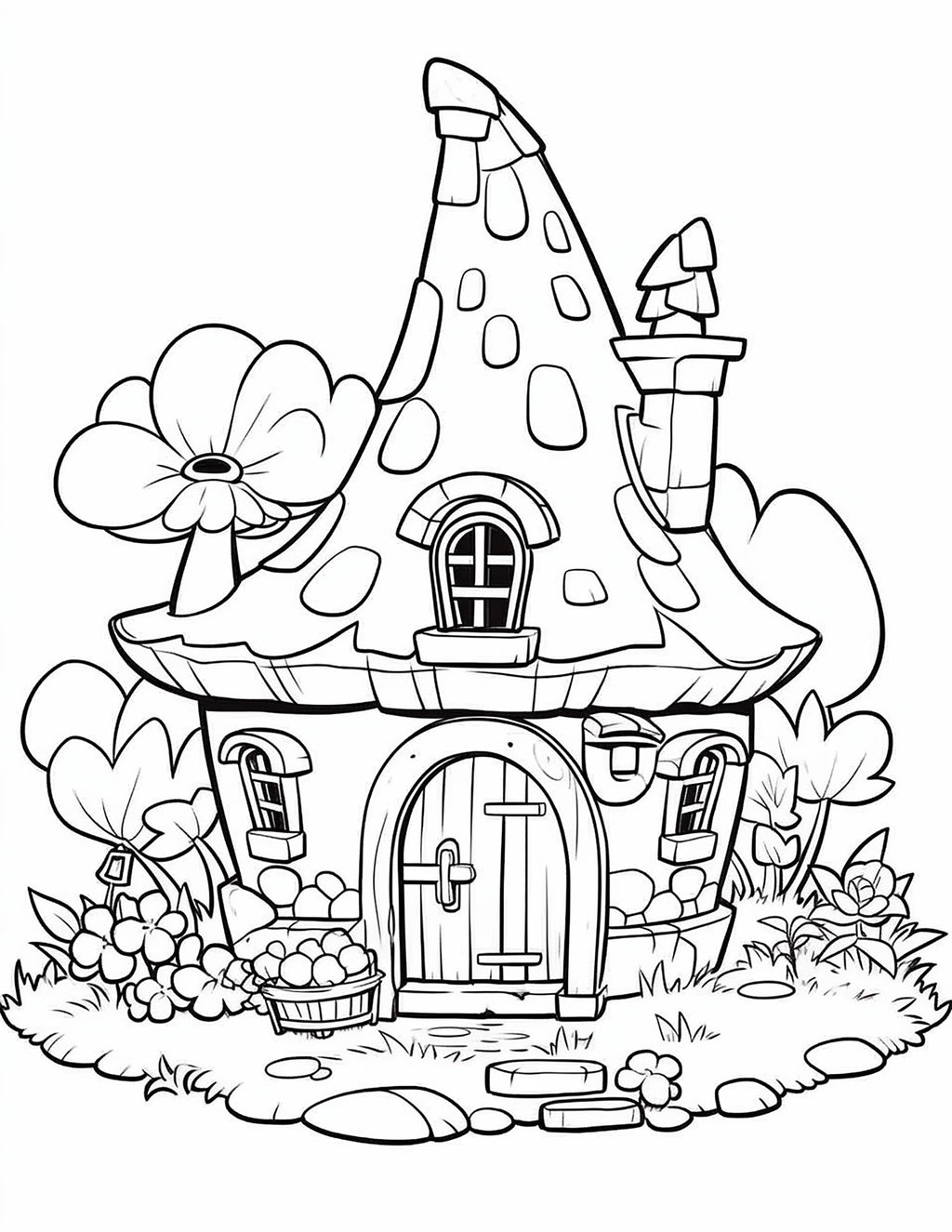 140 pages de coloriage de maisons féériques enchantées – PDF imprimable ou utilisation numérique