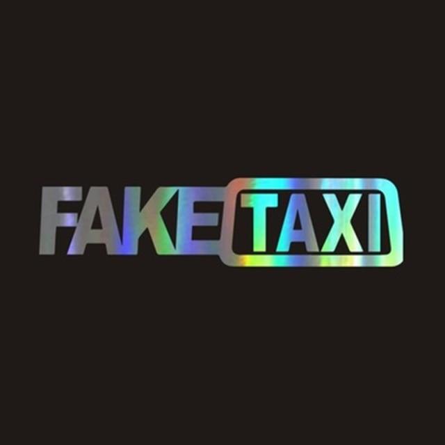 Autocollant drôle en vinyle pour pare-chocs de voiture FAKE TAXI Autocollant de voiture amusant FAKE TAXI Autocollant Faux Taxi en vinyle auto-adhésif Universel Voiture Faux Taxi Autocollant réfléchissant pour vitre de véhicule Accessoires automobiles