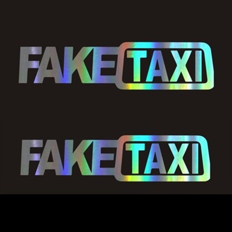 Autocollant drôle en vinyle pour pare-chocs de voiture FAKE TAXI Autocollant de voiture amusant FAKE TAXI Autocollant Faux Taxi en vinyle auto-adhésif Universel Voiture Faux Taxi Autocollant réfléchissant pour vitre de véhicule Accessoires automobiles