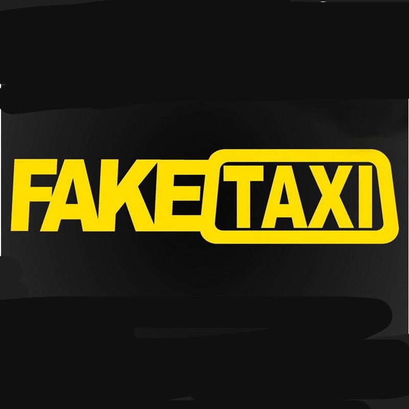 Autocollant drôle en vinyle pour pare-chocs de voiture FAKE TAXI Autocollant de voiture amusant FAKE TAXI Autocollant Faux Taxi en vinyle auto-adhésif Universel Voiture Faux Taxi Autocollant réfléchissant pour vitre de véhicule Accessoires automobiles