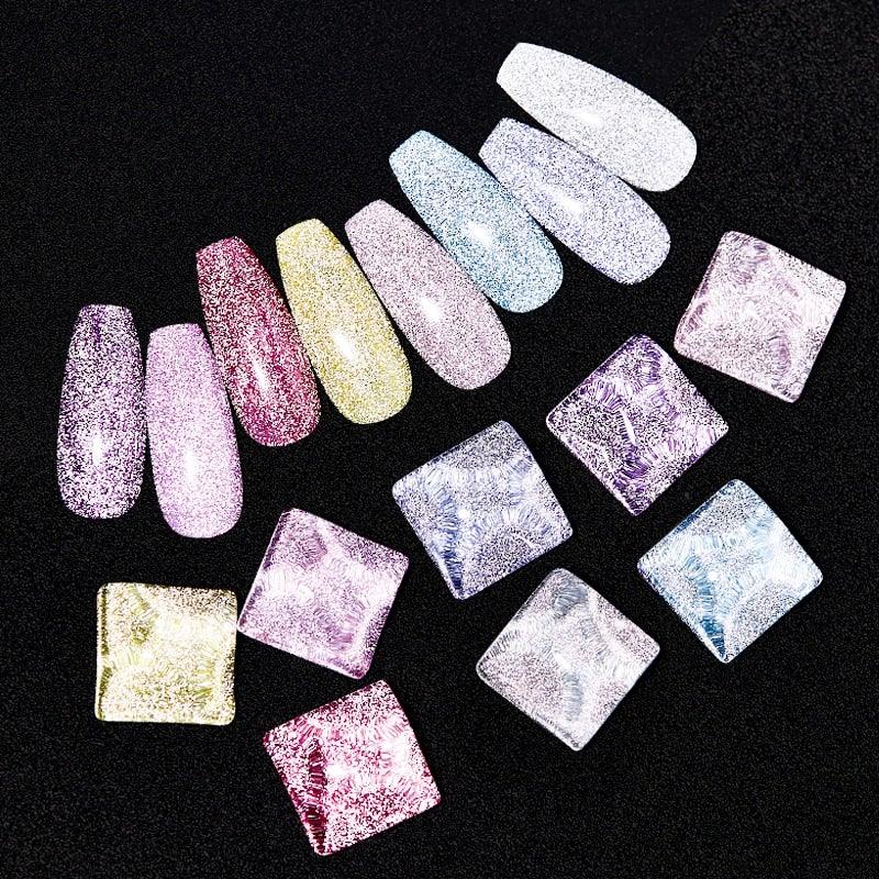 Vernis à ongles en gel scintillant réfléchissant Fashion 2022, 8 couleurs, Aurores scintillantes, Vernis à ongles en gel diamant UV permanent pour filles et femmes