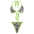 Ensemble bikini mode rayé, maillot de bain deux pièces, lacé, string, mini bikini, rembourré, triangle, maillots de bain respirants pour femmes pour l'été.