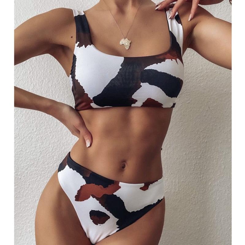Ensemble bikini mode rayé, maillot de bain deux pièces, lacé, string, mini bikini, rembourré, triangle, maillots de bain respirants pour femmes pour l'été.