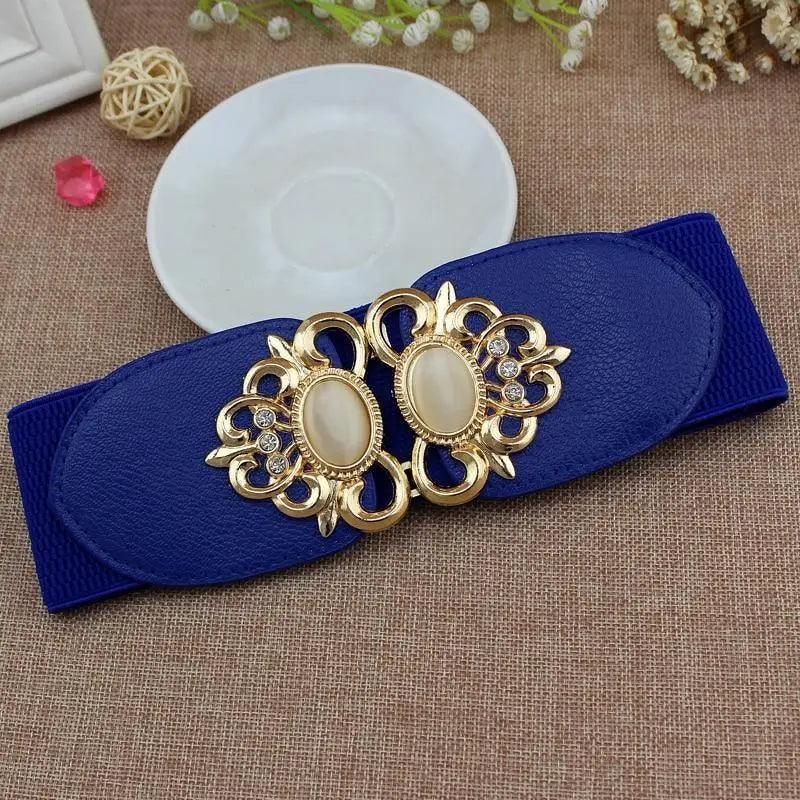 Ceinture décorative de robe de soirée élégante pour femmes, avec taille élastique noire à la mode