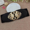 Ceinture décorative de robe de soirée élégante pour femmes, avec taille élastique noire à la mode