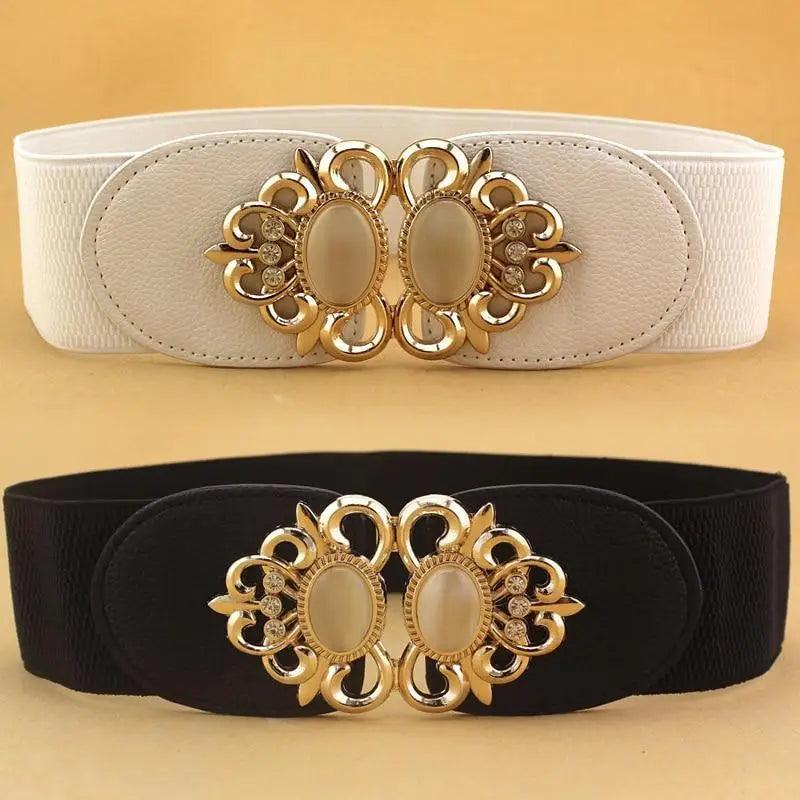 Ceinture décorative de robe de soirée élégante pour femmes, avec taille élastique noire à la mode