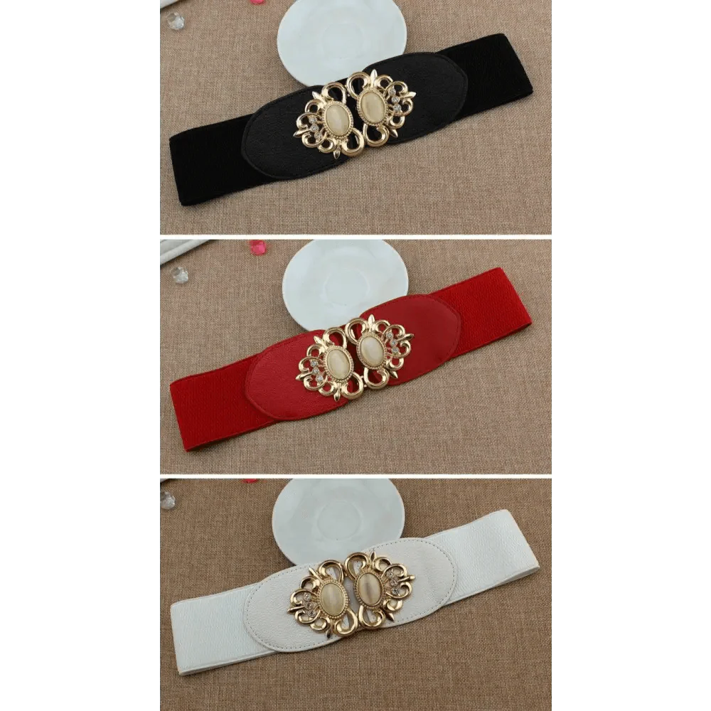 Ceinture décorative de robe de soirée élégante pour femmes, avec taille élastique noire à la mode