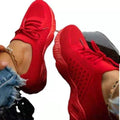 Baskets Compensées Respirantes en Dentelle pour Femmes Chaussures d'Été Plates en Maille Chaussures de Sport pour Femmes Chaussures de Course Baskets de Marche pour Femmes Chaussures de Tennis Légères à Lacets