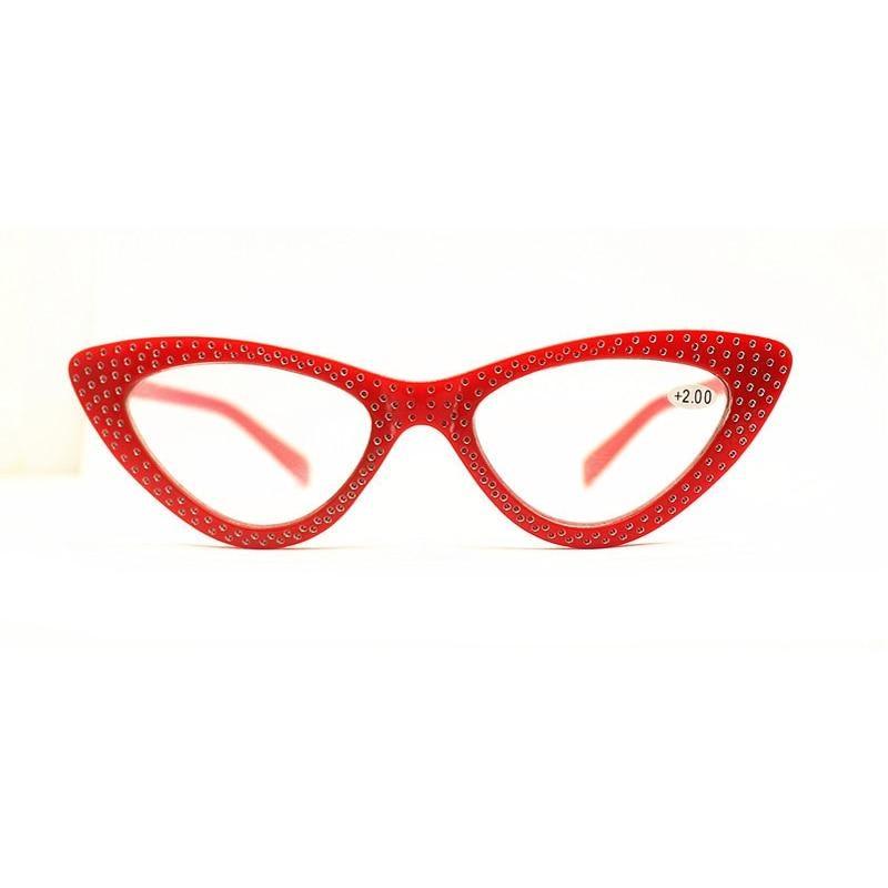 Lunettes de lecture classiques œil de chat pour la mode Protection des yeux Lunettes d'ordinateur et monture sans ordonnance pour hommes et femmes Lunettes légères avec diamants pour la presbytie monture optique femme