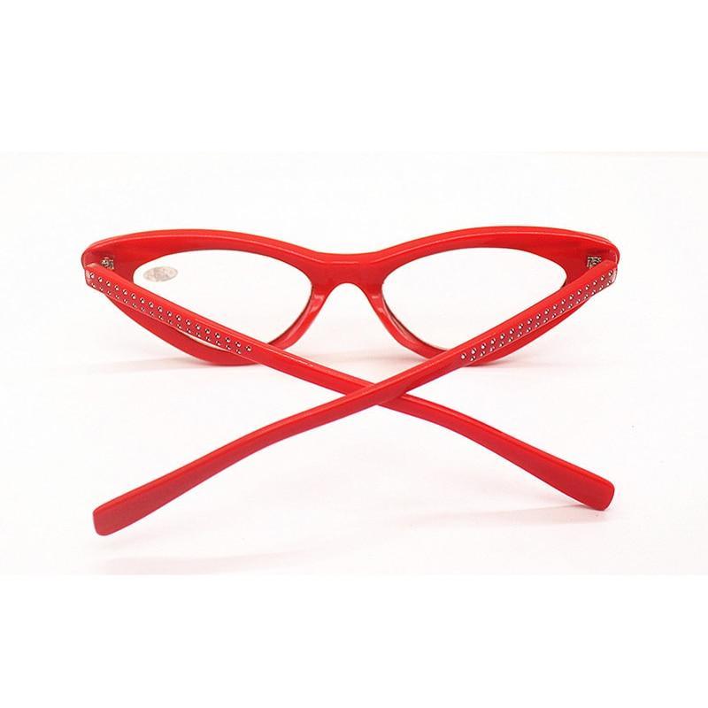 Lunettes de lecture classiques œil de chat pour la mode Protection des yeux Lunettes d'ordinateur et monture sans ordonnance pour hommes et femmes Lunettes légères avec diamants pour la presbytie monture optique femme