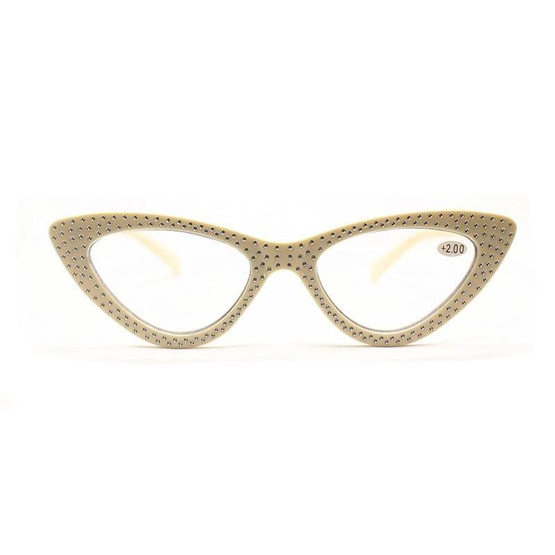 Lunettes de lecture classiques œil de chat pour la mode Protection des yeux Lunettes d'ordinateur et monture sans ordonnance pour hommes et femmes Lunettes légères avec diamants pour la presbytie monture optique femme
