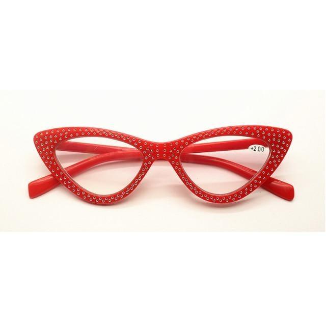 Lunettes de lecture classiques œil de chat pour la mode Protection des yeux Lunettes d'ordinateur et monture sans ordonnance pour hommes et femmes Lunettes légères avec diamants pour la presbytie monture optique femme