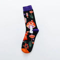 Chaussettes imprimées colorées mode Femme Chaussettes Champignon Printemps Femme Chaussettes Coton Pour Femme Chaussettes Coton Homme et Femme Imprimées Funky - Chaussettes Mi-Mollet Unisexe Respirantes Pur Coton Super Doux Motifs Originaux