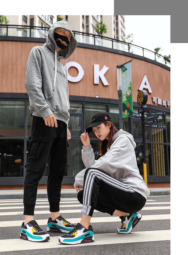 Chaussures de course de couple de mode Chaussures de jogging de sport Baskets de sport de plein air Baskets à lacets Unisexe Chaussures de sport athlétiques pour femmes Baskets de fitness de tennis de jogging de sport de mode