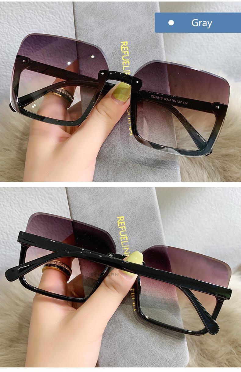 Lunettes de soleil carrées pour femmes, monture large, style oversize, lunettes de soleil tendance pour hommes, style populaire et branché, protection UV400