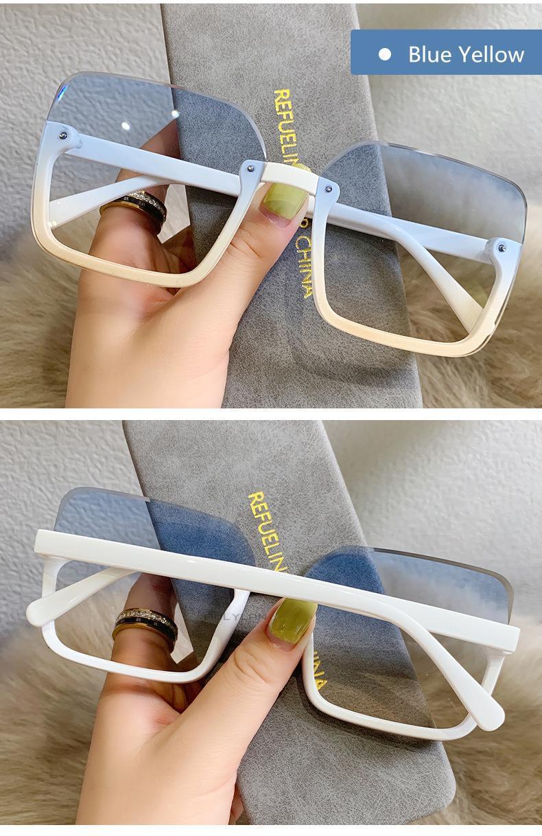Lunettes de soleil carrées pour femmes, monture large, style oversize, lunettes de soleil tendance pour hommes, style populaire et branché, protection UV400