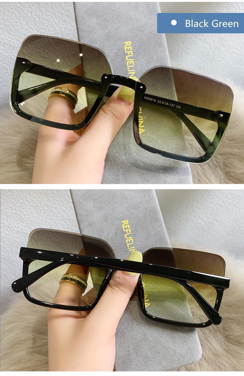 Lunettes de soleil carrées pour femmes, monture large, style oversize, lunettes de soleil tendance pour hommes, style populaire et branché, protection UV400
