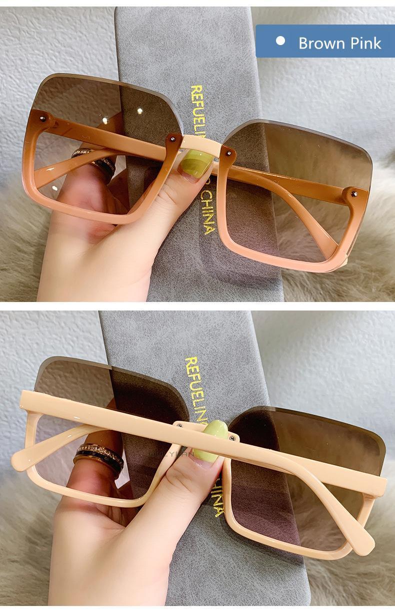 Lunettes de soleil carrées pour femmes, monture large, style oversize, lunettes de soleil tendance pour hommes, style populaire et branché, protection UV400