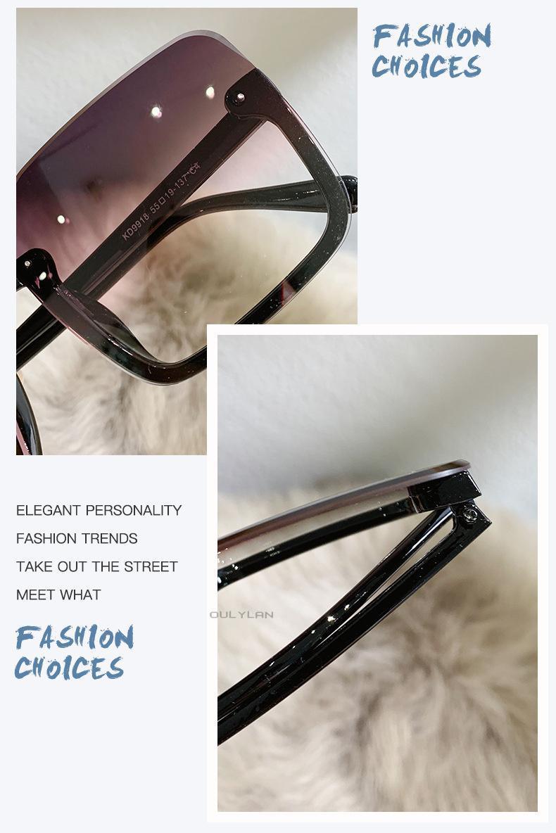 Lunettes de soleil carrées pour femmes, monture large, style oversize, lunettes de soleil tendance pour hommes, style populaire et branché, protection UV400