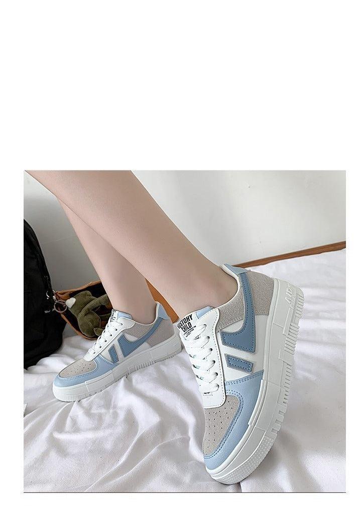 Chaussures plates pour femmes, baskets décontractées, respirantes, vulcanisées, à lacets, confortables pour la marche, blanches, à bout rond, à plateforme, décontractées, sportives, mignonnes, pour la mode et l'école
