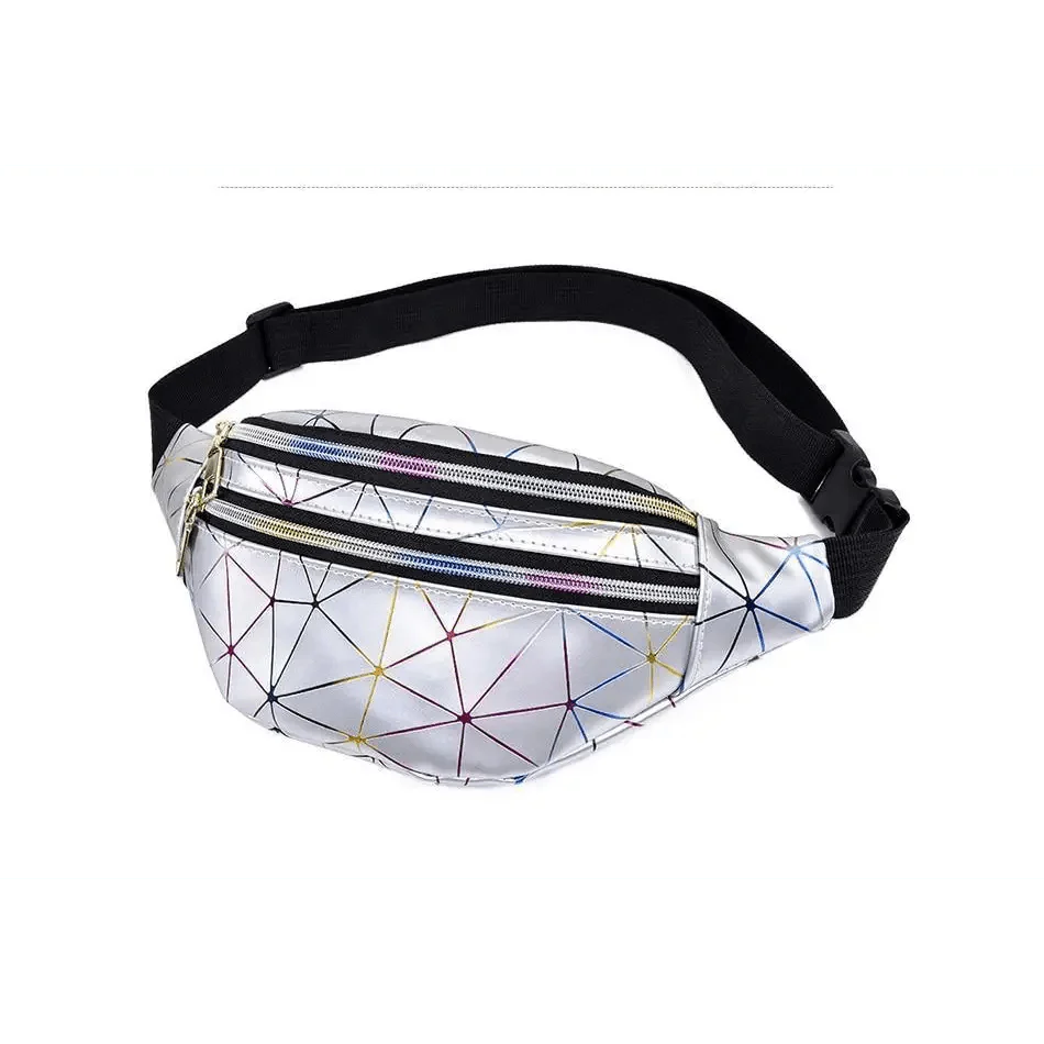 Sacs banane holographiques pour femmes, sac banane moderne, sac ceinture réglable, sac de poitrine pour téléphone portable, design excellent
