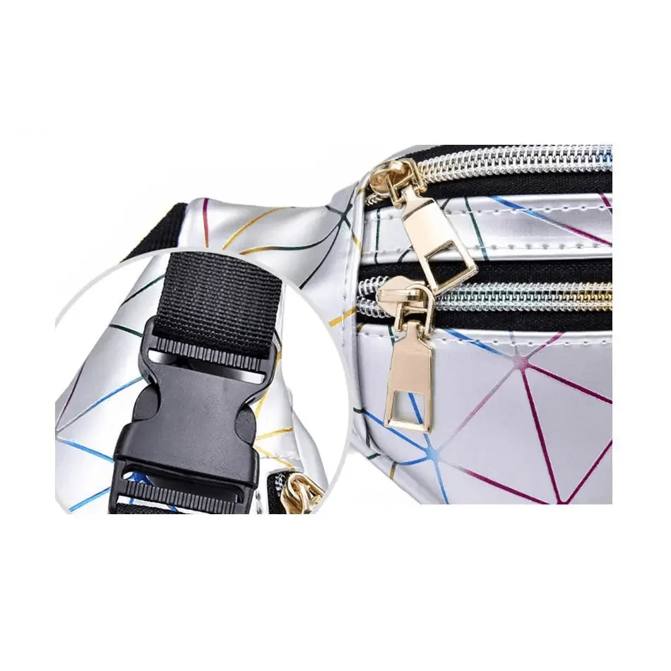 Sacs banane holographiques pour femmes, sac banane moderne, sac ceinture réglable, sac de poitrine pour téléphone portable, design excellent