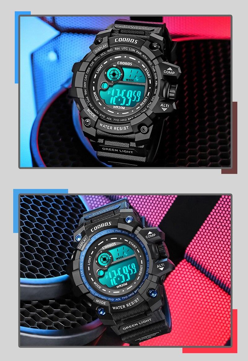 Montres lumineuses pour enfants à la mode pour garçons, étanches, à bracelet en silicone, montres de sport à LED numériques, montres de sport pour enfants, montres numériques multifonctions étanches pour garçons