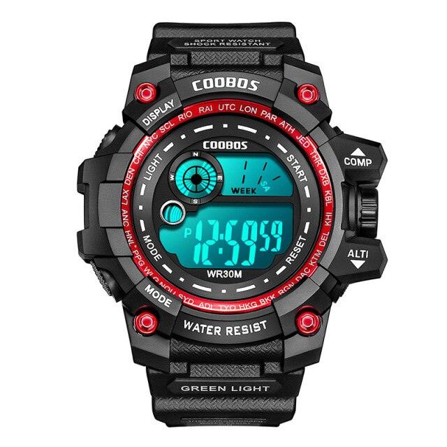 Montres lumineuses pour enfants à la mode pour garçons, étanches, à bracelet en silicone, montres de sport à LED numériques, montres de sport pour enfants, montres numériques multifonctions étanches pour garçons