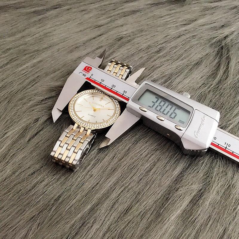 Montre de Luxe Argentée Femme Montres Strass Montre Femme Acier Inoxydable et Bracelet Ensemble pour Femme Montre Bracelet Strass Or Rose avec Joncs Montres Bracelet Mère