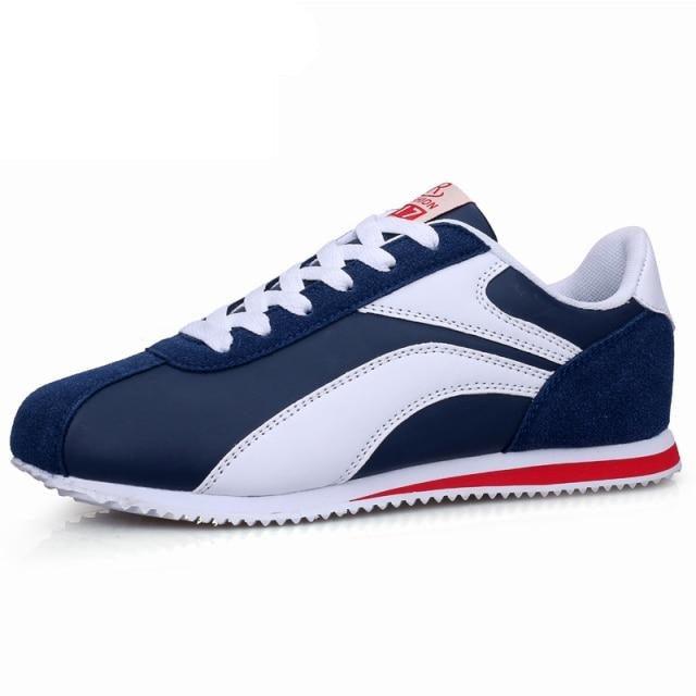 Baskets de sport respirantes pour homme, décontractées, pour la course, la marche, l'athlétisme, bleu et blanc, pour la gym, le tennis, à enfiler, pour la marche et l'extérieur.