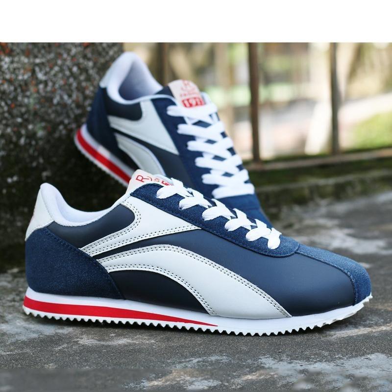 Baskets de sport respirantes pour homme, décontractées, pour la course, la marche, l'athlétisme, bleu et blanc, pour la gym, le tennis, à enfiler, pour la marche et l'extérieur.