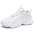 Chaussures de sport blanches pour hommes, tendance décontractée confortable, baskets épaisses noires pour hommes, design été blanc, baskets de tennis de course en plein air, mode sport, baskets décontractées confortables pour hommes.