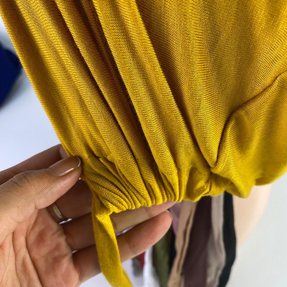 Écharpe sous hijab Modal Mode Bandeau Turban Bonnet en coton avec bande Casquette intérieure ajustable Hijab Turban Musulman Pour Femmes