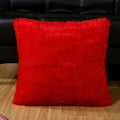 Housse de Coussin en Peluche Façon Fourrure Longue et Décorative, Housse d'Oreiller en Fausse Fourrure Douce et Luxe, Housse de Coussin Moelleuse Rose pour Canapé, Voiture, Maison, Salon