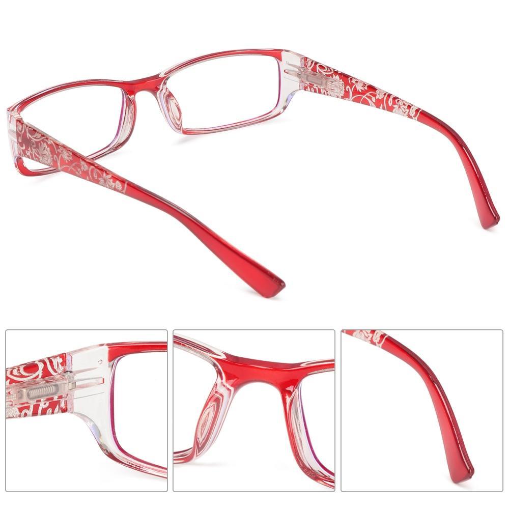 Lunettes de lecture imprimées mode Femmes Hommes Lunettes anti-lumière bleue Lunettes d'ordinateur Protection des yeux pour hommes et femmes Portable haute définition Lentille Loupe rétro Dioptrie +1.0~+4.0