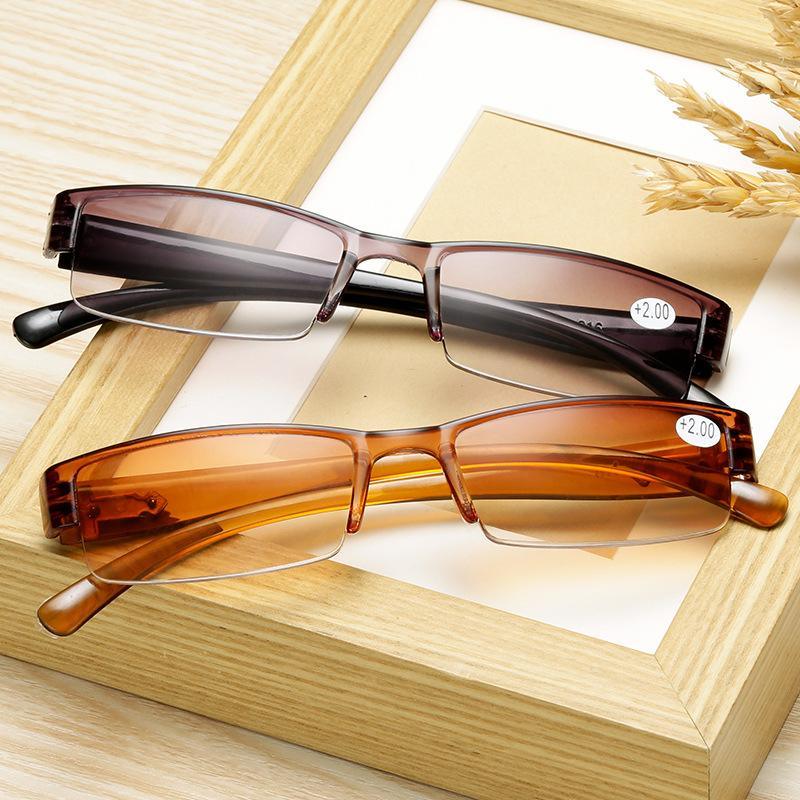 Lunettes de Lecture Tendance Hommes Femmes Lentille Claire Demi-Monture Presbyte Pour Lecteur Lunettes de Lecture Pour Ordinateur Pour Femmes et Hommes Monture de Lunettes Rectangulaire Tendance