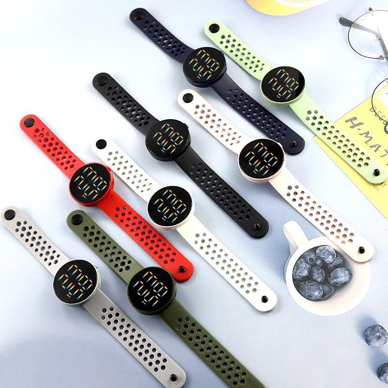 Montre En Silicone Tendance Pour Enfants, Montre-Bracelet Électronique De Sport À Écran Tactile LED, Montre De Sport Numérique Ultra-Mince Pour Garçons Et Filles, Montre-Bracelet Tendance En Acier Inoxydable Pour Hommes Et Femmes