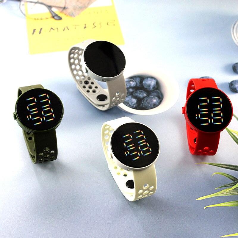 Montre En Silicone Tendance Pour Enfants, Montre-Bracelet Électronique De Sport À Écran Tactile LED, Montre De Sport Numérique Ultra-Mince Pour Garçons Et Filles, Montre-Bracelet Tendance En Acier Inoxydable Pour Hommes Et Femmes