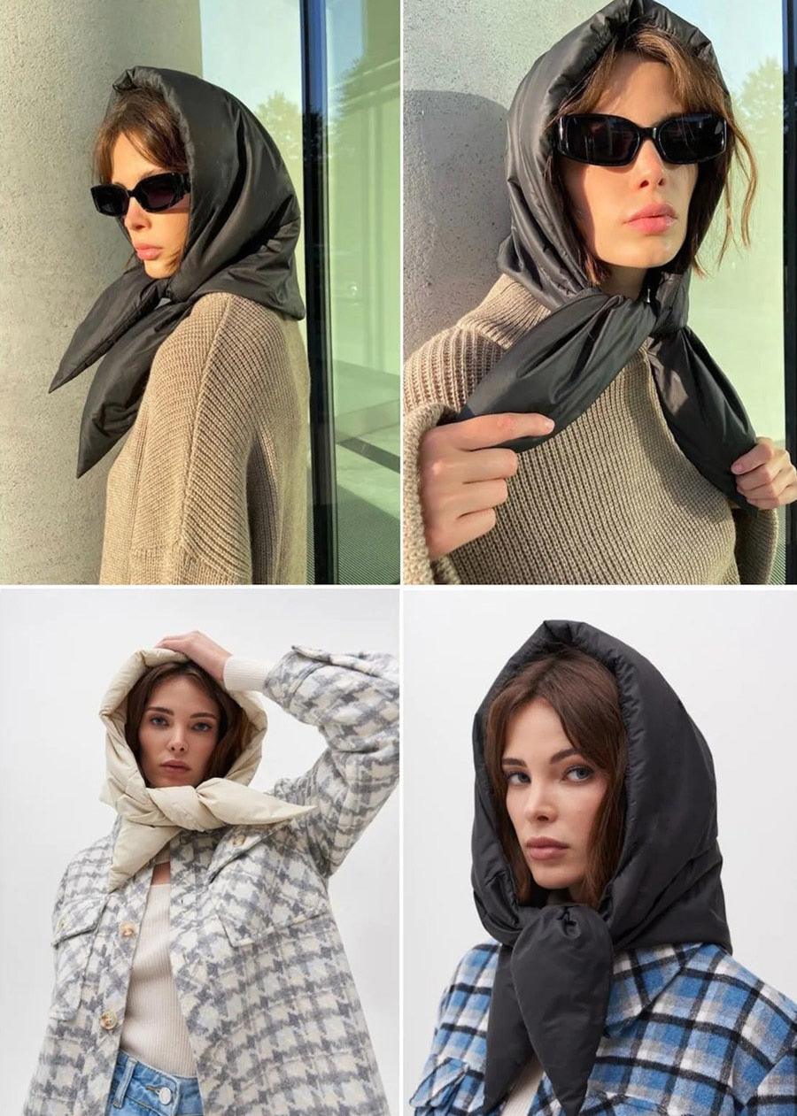 Écharpe matelassée légère et douce pour femme, tour de cou, châle triangle, écharpe à capuche, légère, pour l'hiver