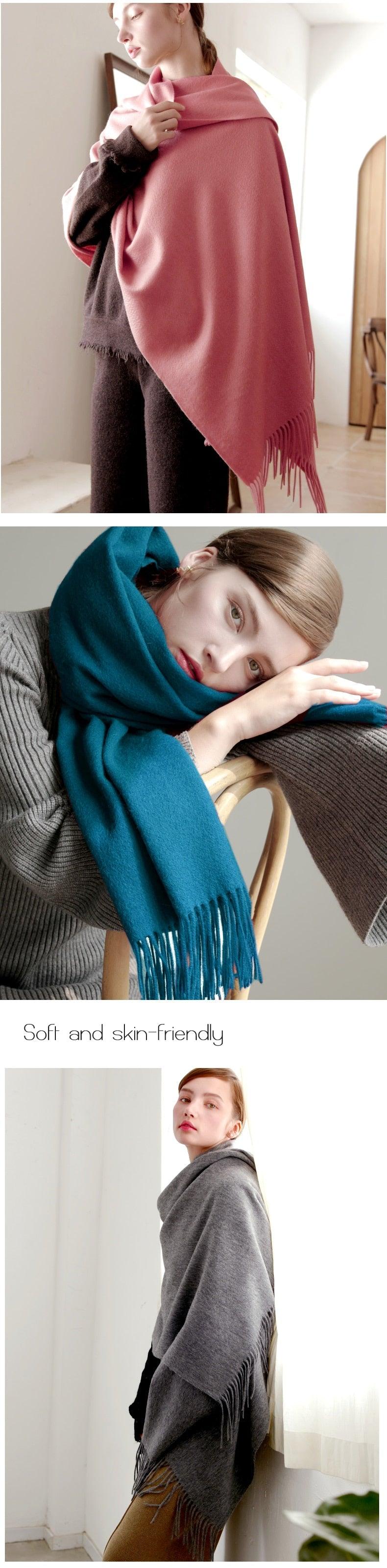 Écharpe D'Hiver En Laine Douce Épaisse Cachemire Léger Élégante Écharpes En Cachemire Escharpe Foulards Châles Légers Hijabs Châles Écharpes Chaudes Pour Femmes