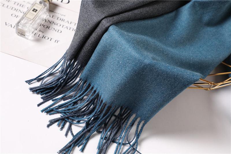 Écharpe d'hiver unie douce en cachemire léger, châle en cachemire, écharpe légère, châle, hijab, châle, écharpe élégante, couverture, bandana à pompons pour femme