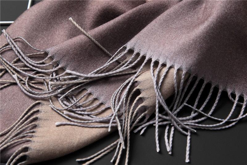 Écharpe d'hiver unie douce en cachemire léger, châle en cachemire, écharpe légère, châle, hijab, châle, écharpe élégante, couverture, bandana à pompons pour femme