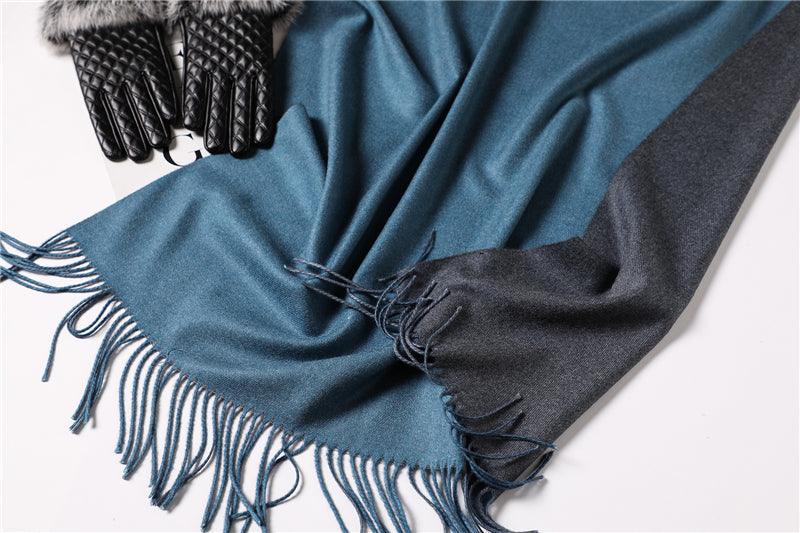 Écharpe d'hiver unie douce en cachemire léger, châle en cachemire, écharpe légère, châle, hijab, châle, écharpe élégante, couverture, bandana à pompons pour femme