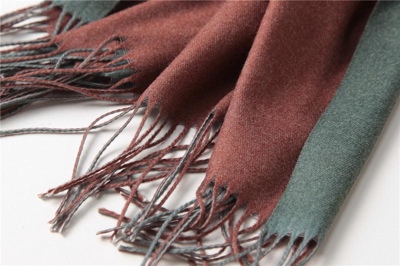 Écharpe d'hiver unie douce en cachemire léger, châle en cachemire, écharpe légère, châle, hijab, châle, écharpe élégante, couverture, bandana à pompons pour femme