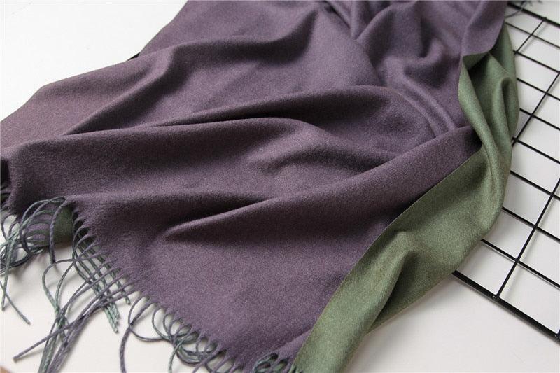 Écharpe d'hiver unie douce en cachemire léger, châle en cachemire, écharpe légère, châle, hijab, châle, écharpe élégante, couverture, bandana à pompons pour femme