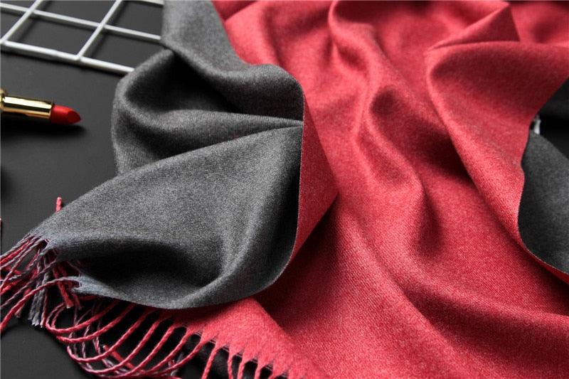 Écharpe d'hiver unie douce en cachemire léger, châle en cachemire, écharpe légère, châle, hijab, châle, écharpe élégante, couverture, bandana à pompons pour femme